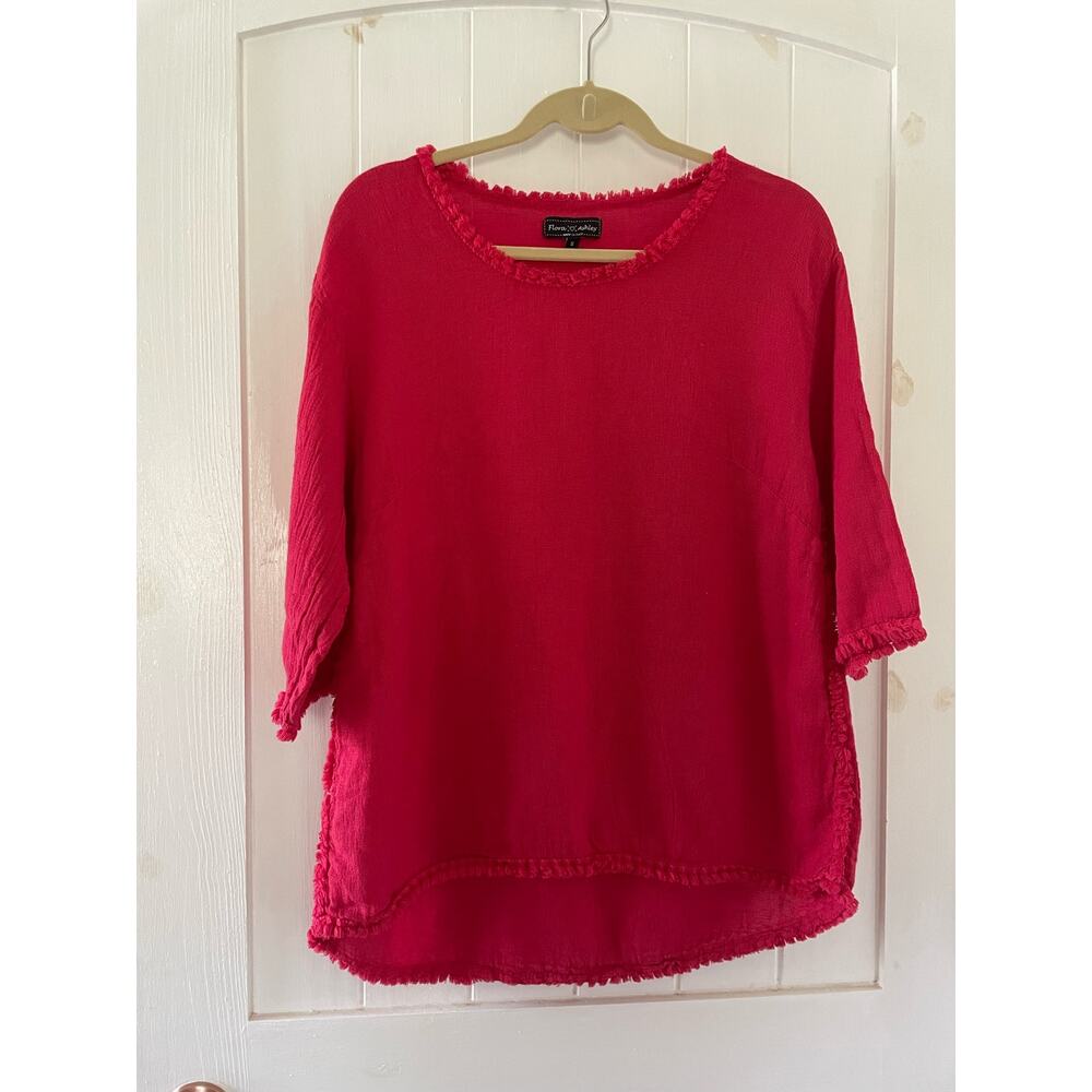 Flora Ashley Women’s Casual Linen blend Blouse Top size S Italy